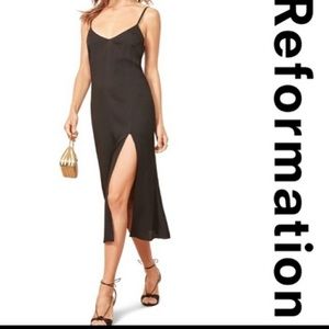 New Reformation Linen Midi Dress